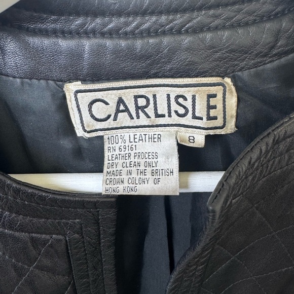 Vintage Carlisle 100% Leather Quilted Jacket, Women’s 8 - Picture 4 of 5